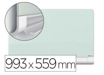 PISSARRA BLANCA NOBO DIAMOND VIDRE MAGNÈTICA CANTONES RODONES 993X559 MM