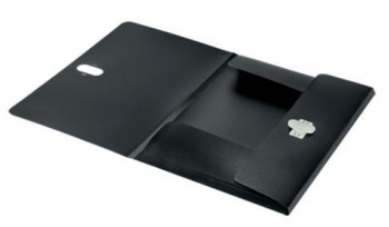 CARPETA LEITZ RECYCLE GOMAS TRES SOLAPAS DIN A4 POLIPROPILENO NEGRO