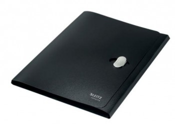 CARPETA LEITZ RECYCLE GOMAS TRES SOLAPAS DIN A4 POLIPROPILENO NEGRO