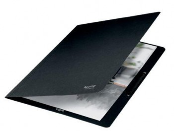 CARPETA LEITZ RECYCLE GOMAS DIN A4 CARTÓN RECICLABLE 100% NEGRO