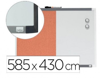 PISSARRA BLANCA NOBO MAGNÈTICA AMB TAULER DE SURO 585X430 MM