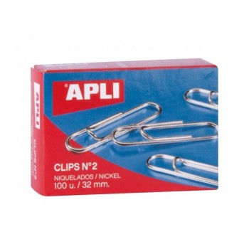 C.100 CLIPS Nº2  32 MM NIQUELADO