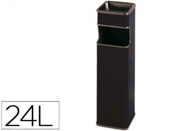 CENICERO PAPELERA CUADRADO 403NEGRO -METALICO -MEDIDA 65X18X18 CM