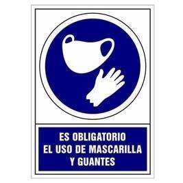 SEÑALIZ.OBLIG.USO GUANTES Y MASCARILLA