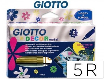 FILA CAJA 5 ROTULADORES GIOTTO DECOR-METAL COLORES SURTIDOS REF. 452900