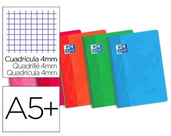 CUADERNO OXFORD ESP 80H 4º C/M CUADRI.4MM SURTIDO