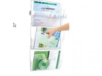 EXPOSITOR MURAL A4 AMB 3 SAFATES TRANSPARENTS