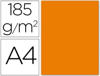 GUARRO CASAS 50 HOJAS CARTULINA IRIS FORMATO A4 NARANJA REF. 040-3272