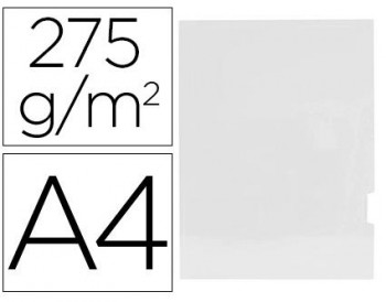 SUBCARPETA BLANCA PLASTIF A4 275G 25U.